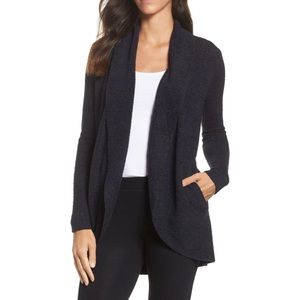 Barefoot Dreams CozyChic Luxe Lite Black Circle Cardigan Sweater Size Medium